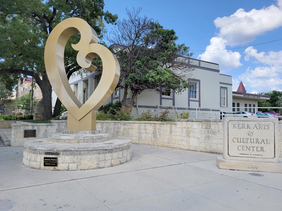"Mother's Love," a James Avery memorial sculpture, is outside the Kerr Arts &\nCultural Center.