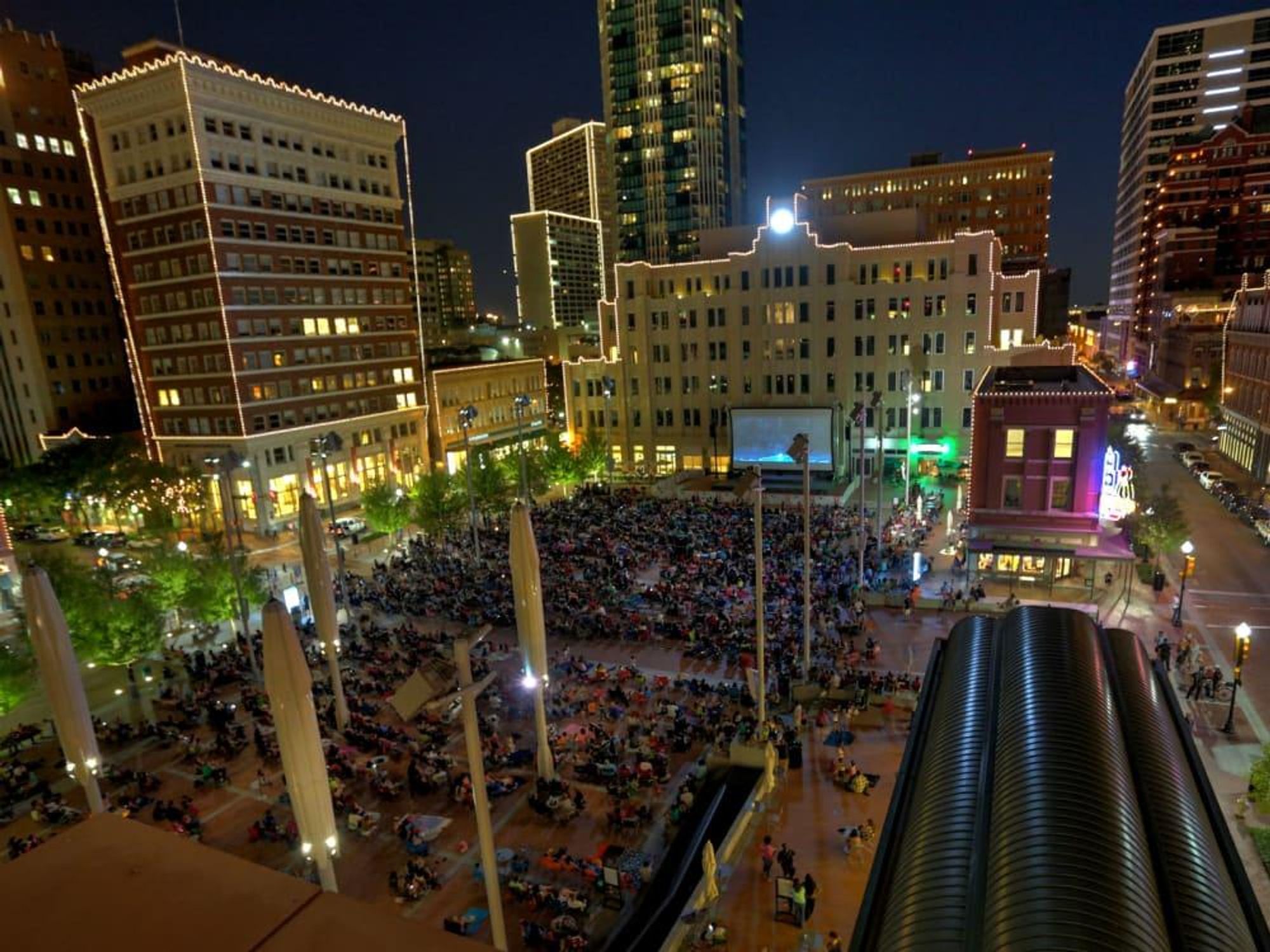 Movie night at Sundance Square Plaza
