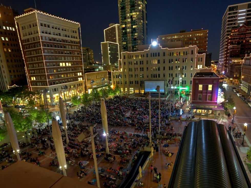 Movie night at Sundance Square Plaza