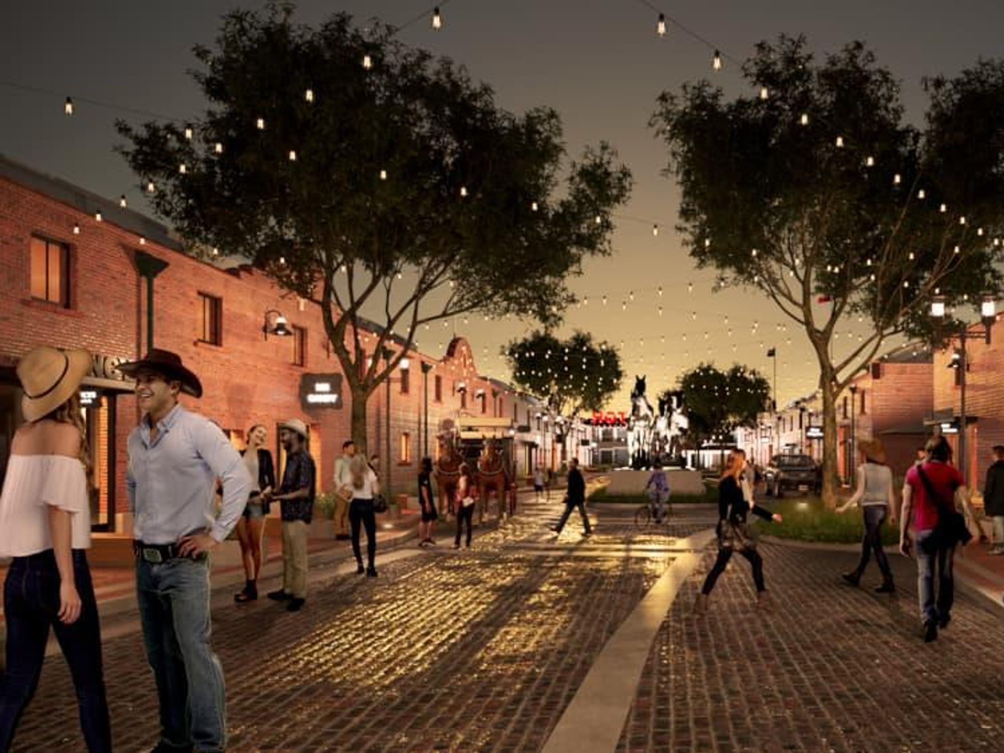 Mule Alley rendering, Fort Worth Stockyards