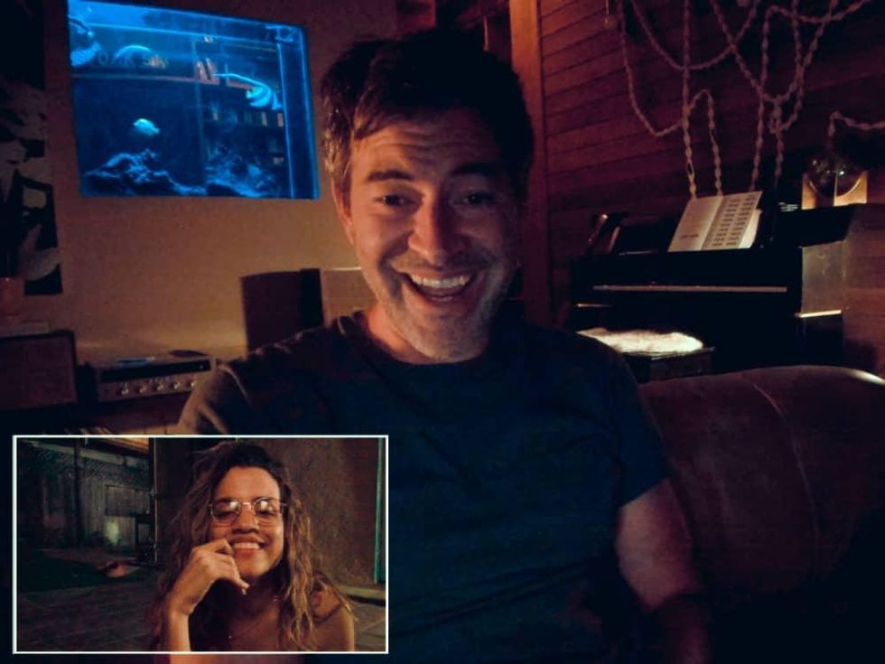 Natalie Morales and Mark Duplass in Language Lessons