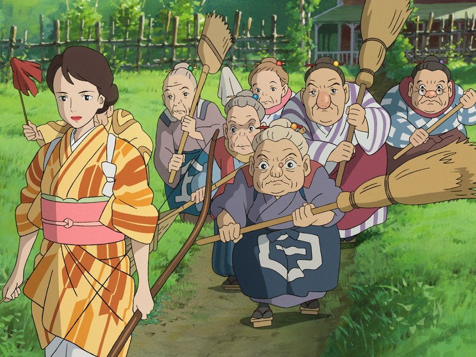 Natsuko and elderly women in The Boy and the Heron