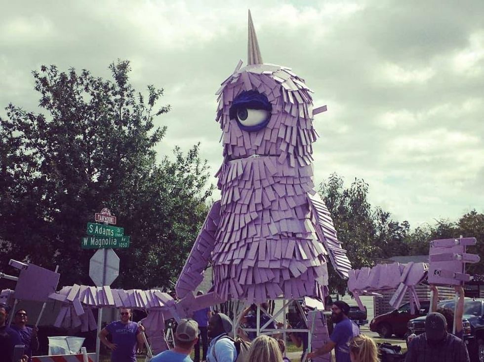 Near Southside Arts Waffles the Puppet by Jay Wilkinson and Brandon Pederson