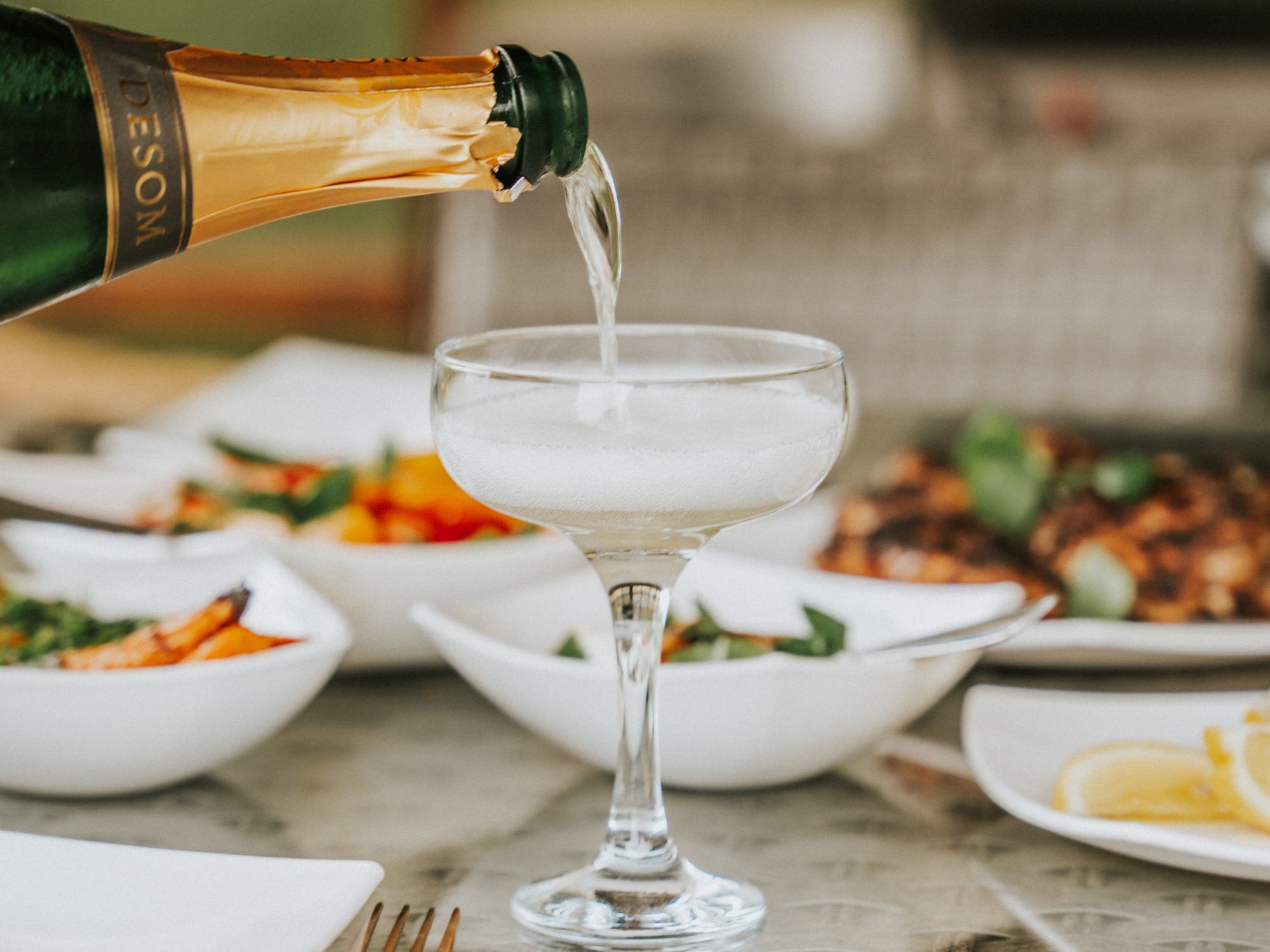 New Year's brunch, champagne brunch, coupe