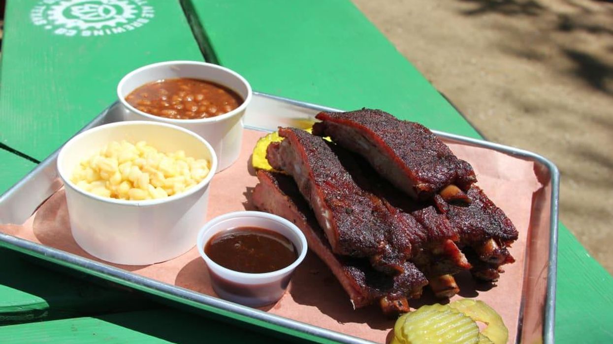 Not Just Q barbecue ribs at Crockett Row