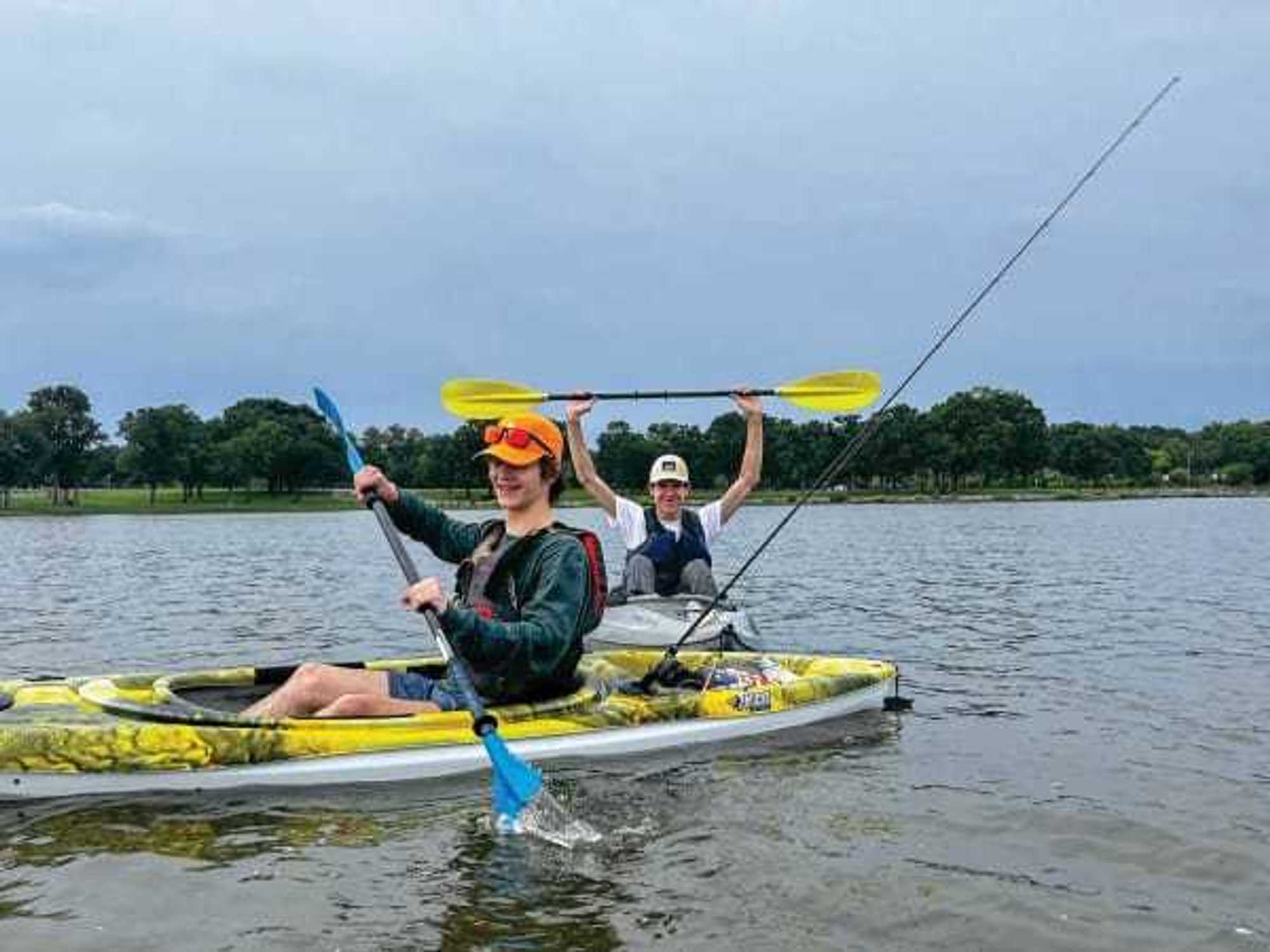 Paddling on Lewisville Lake