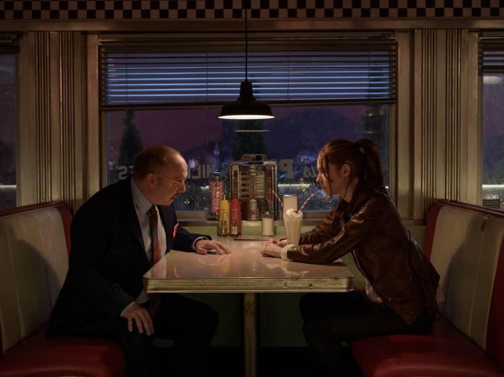 Paul Giamatti and Karen Gillan in Gunpowder Milkshake