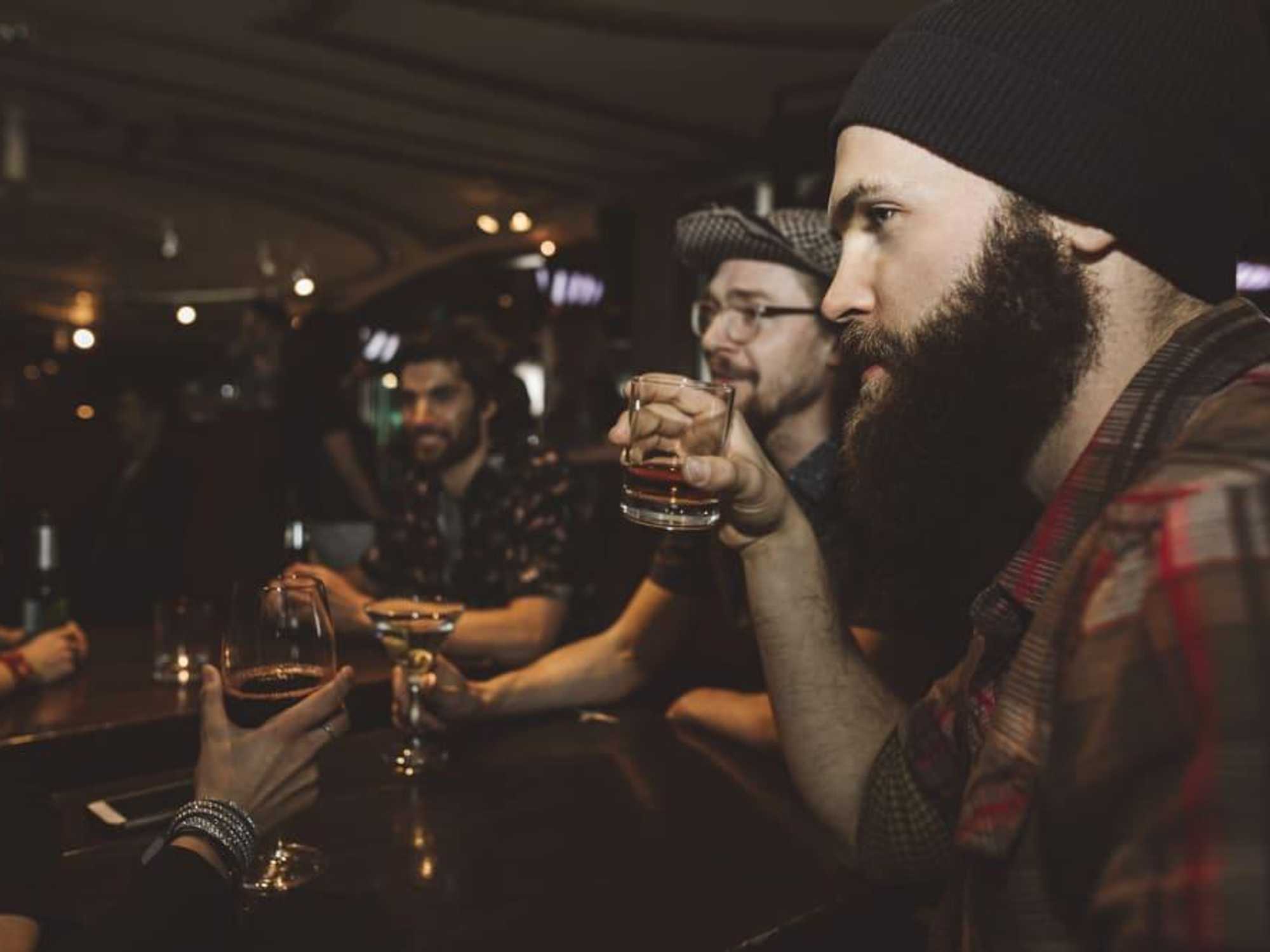 People drinking in a bar