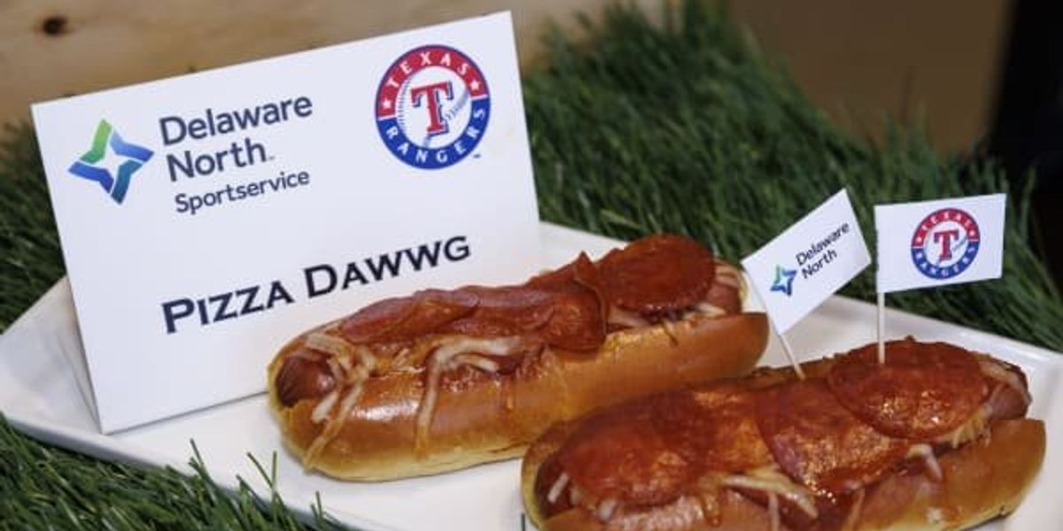 Texas Rangers unveil pizza hot dog and more snax for '23 baseball season -  CultureMap Fort Worth