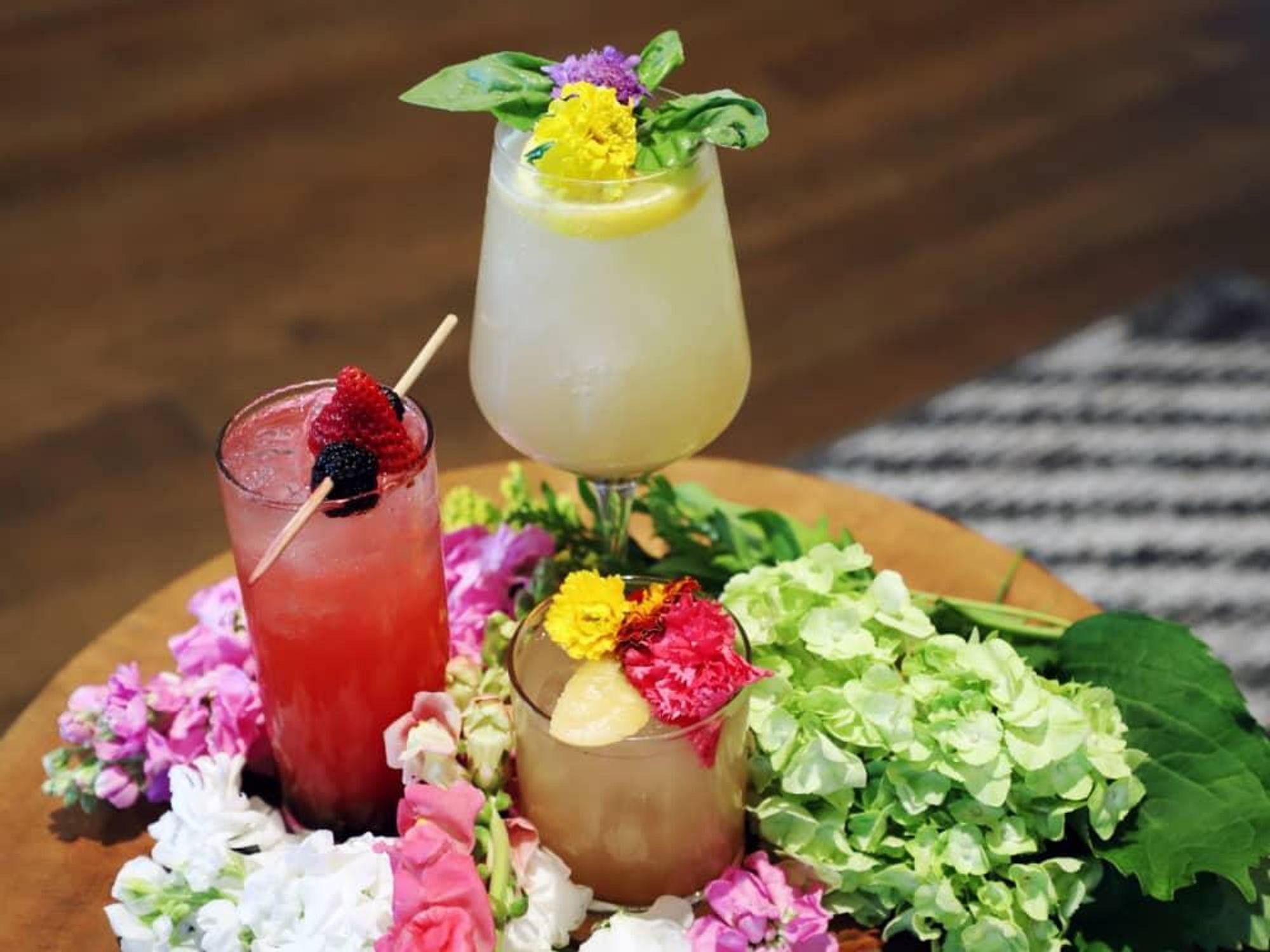 Pretty floral cocktails