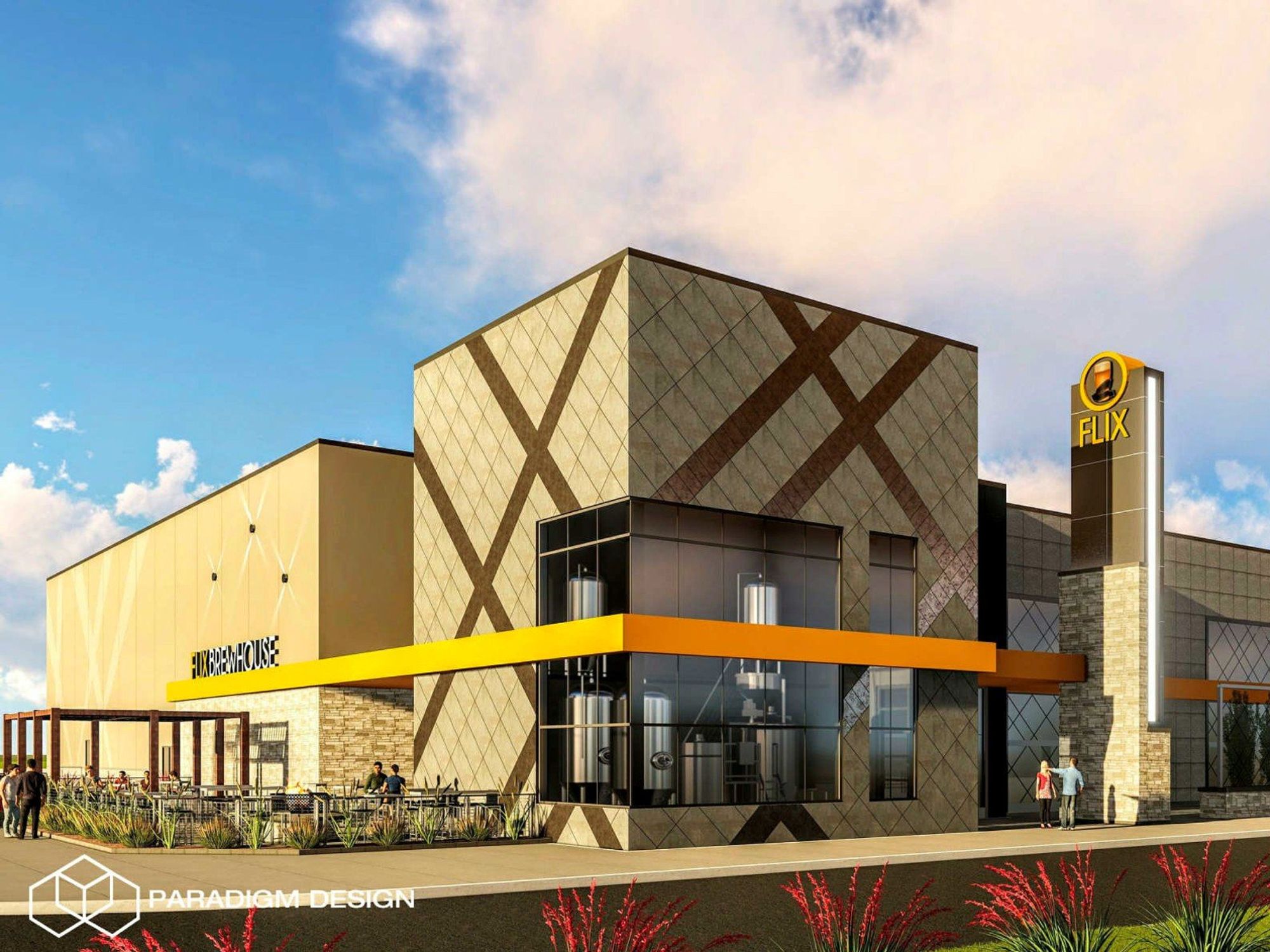Rendering of new Flix Brewhouse in Mansfield