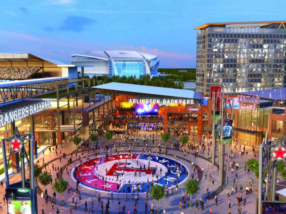 Rendering of Texas Live! development in Arlington
