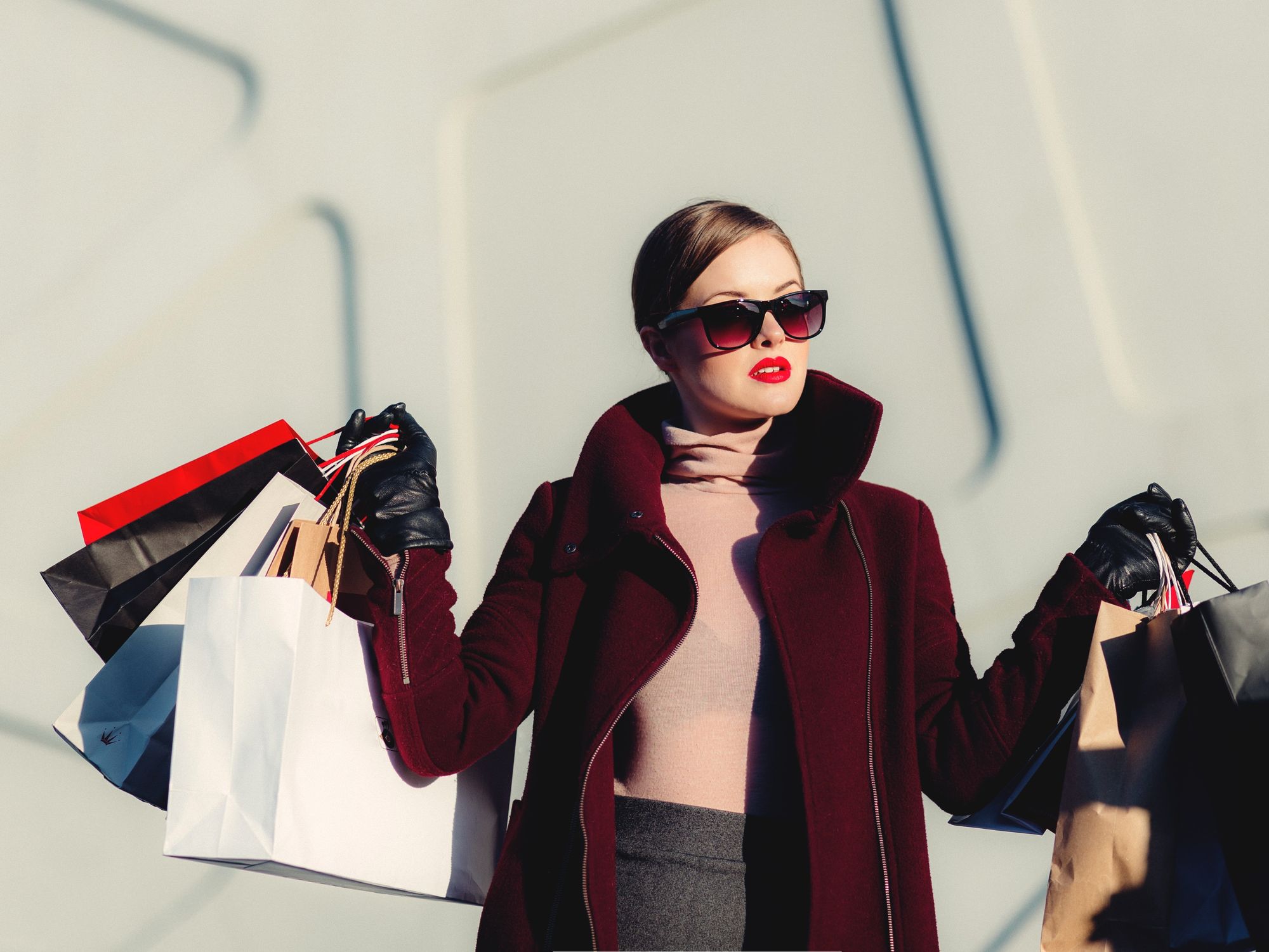 Rich woman shopping, luxury