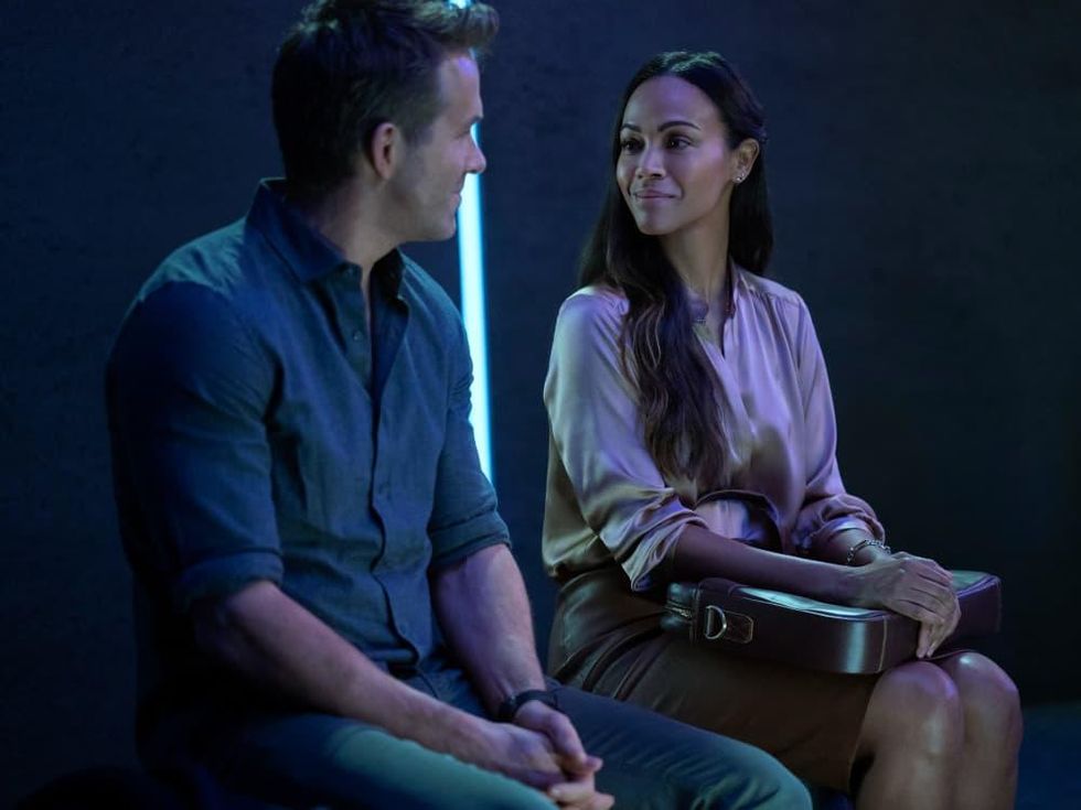 Ryan Reynolds and Zoe Salda\u00f1a in The Adam Project