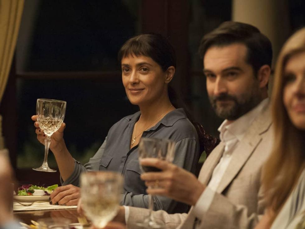 Salma Hayek, Jay Duplass, and Connie Britton in Beatriz at Dinner