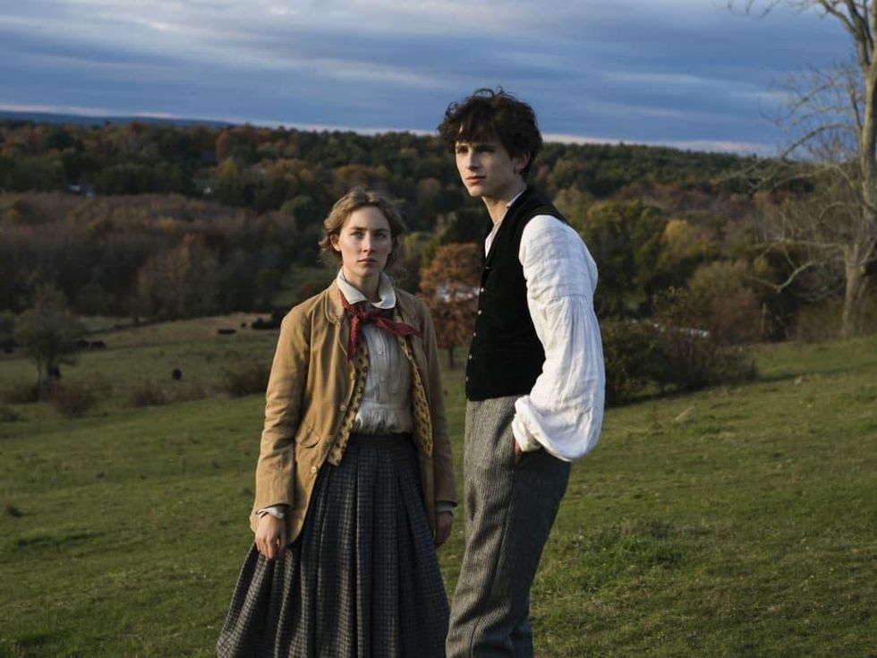Saoirse Ronan and Timoth\u00e9e Chalamet in Little Women