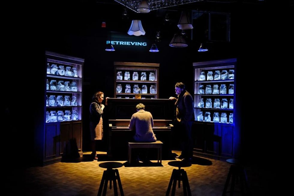 Shannon McGrann, Drew Wall and Thomas Ward in Incognito at Second Thought Theatre