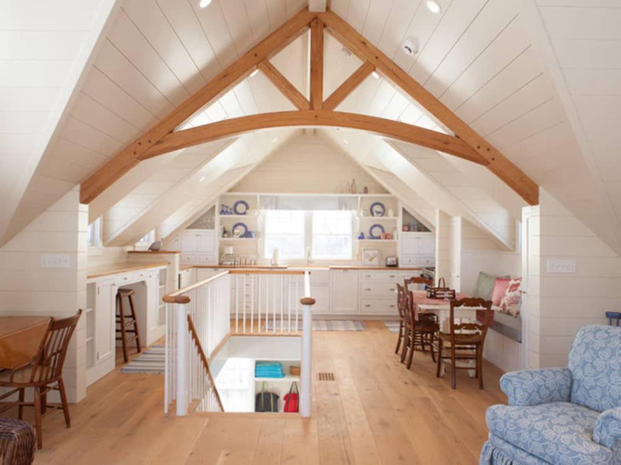 Shiplap accent in attic