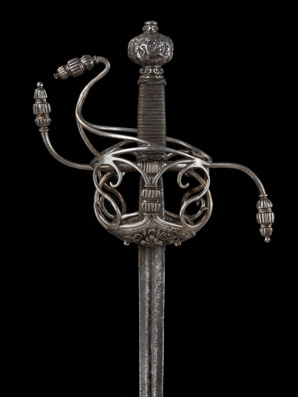 Side Sword, Dutch manufacture (Flanders), 1620-1630, Steel, steel wire, wood