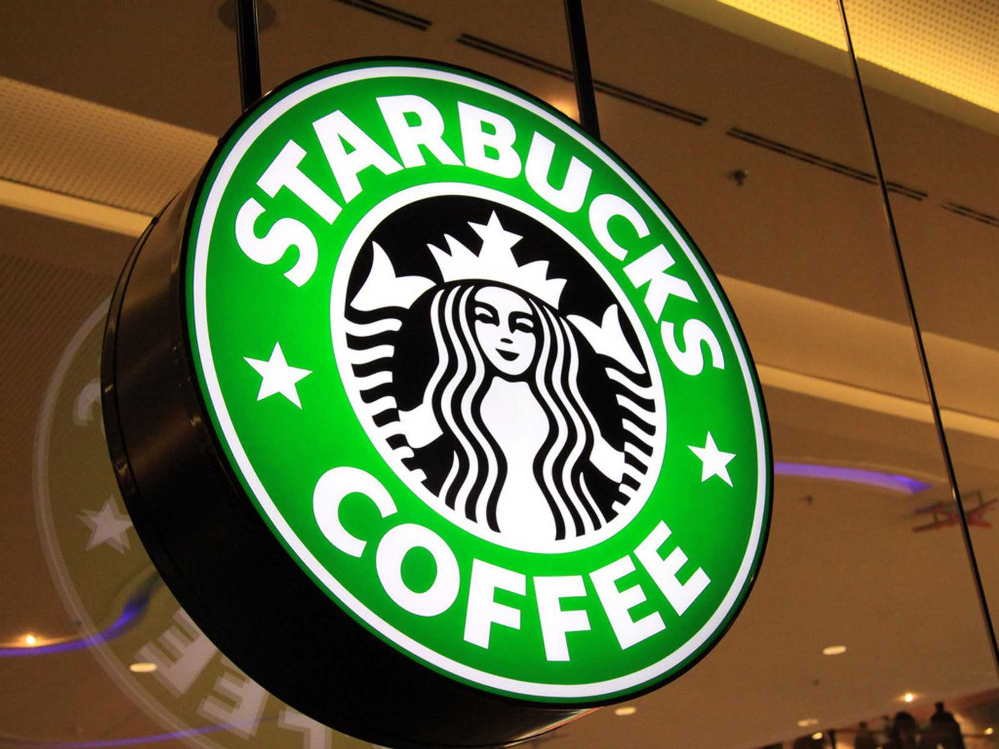 Starbucks, logo, neon sign