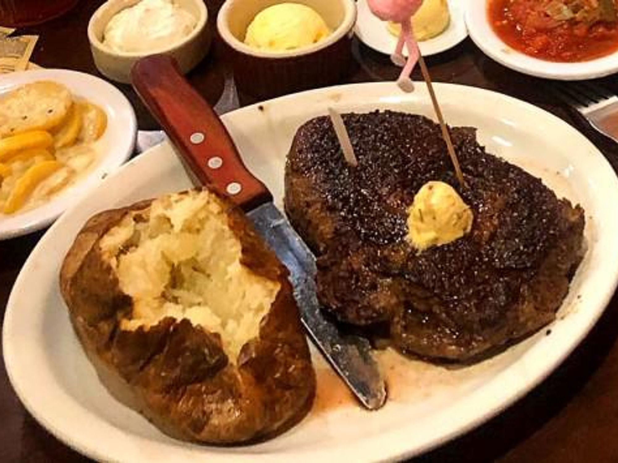 Steak and a baked potato, it's all you need.
