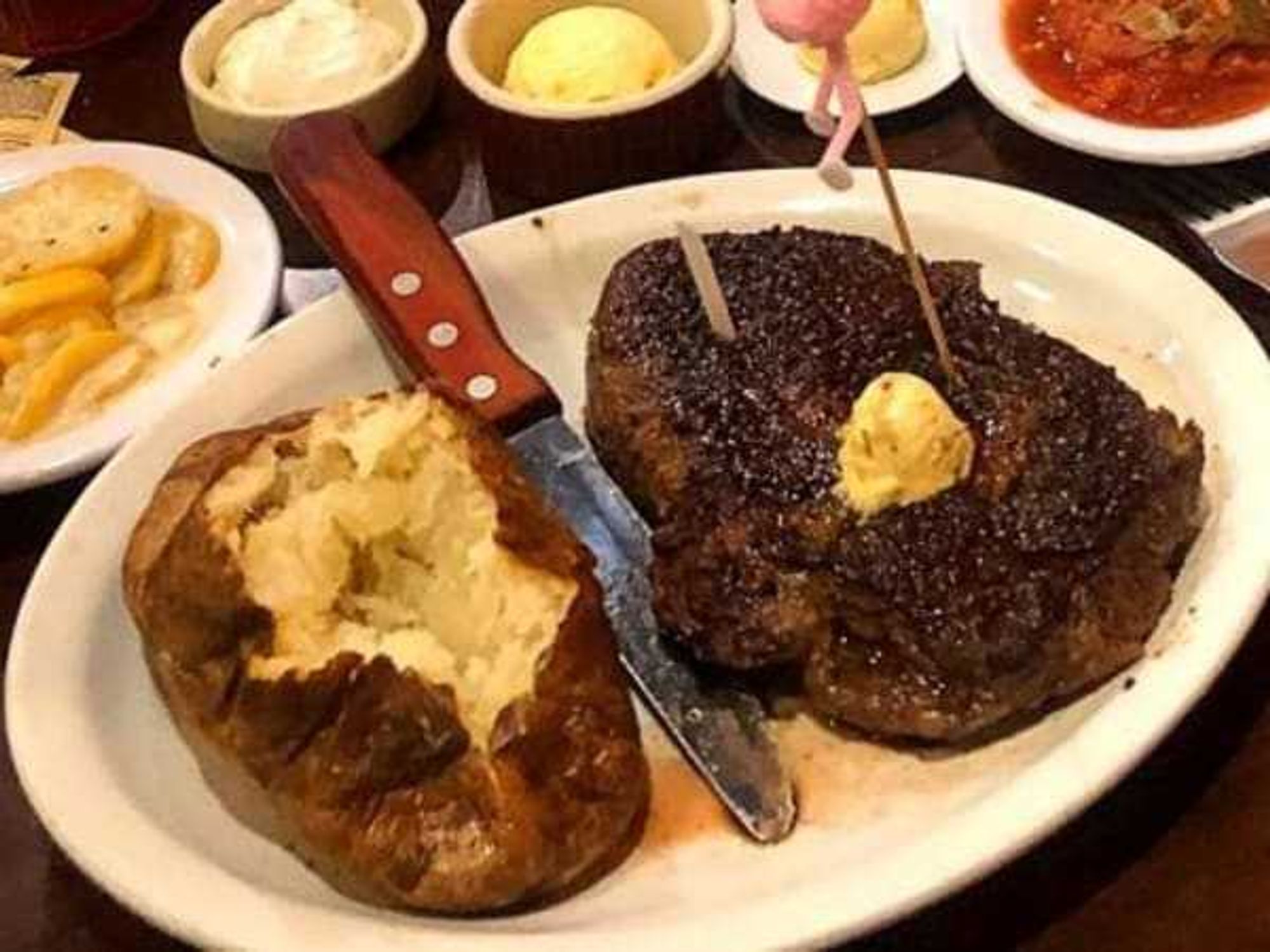 Steak and a baked potato, it's all you need.