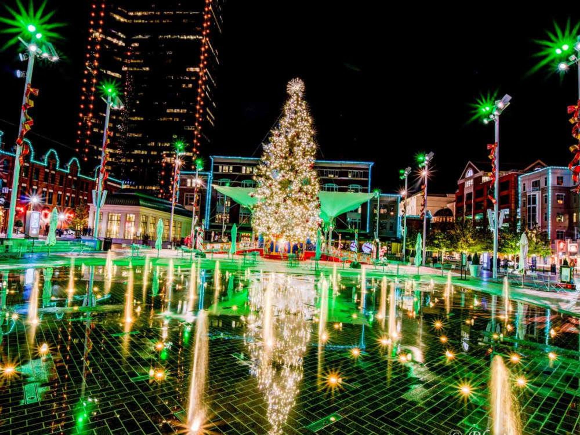 Sundance Square Plaza Christmas lights