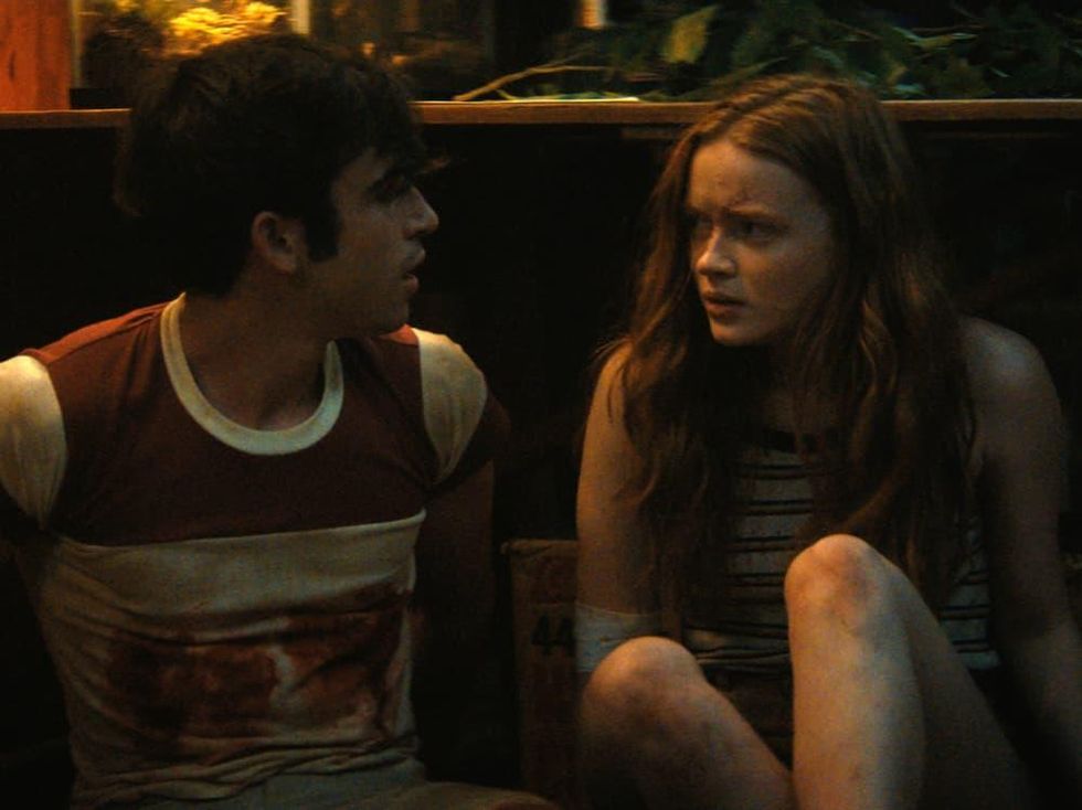 Ted Sutherland and Sadie Sink in Fear Street Part Two: 1978