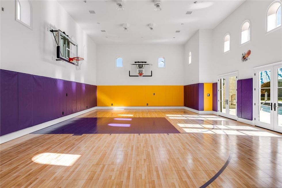 The full-size basketball court