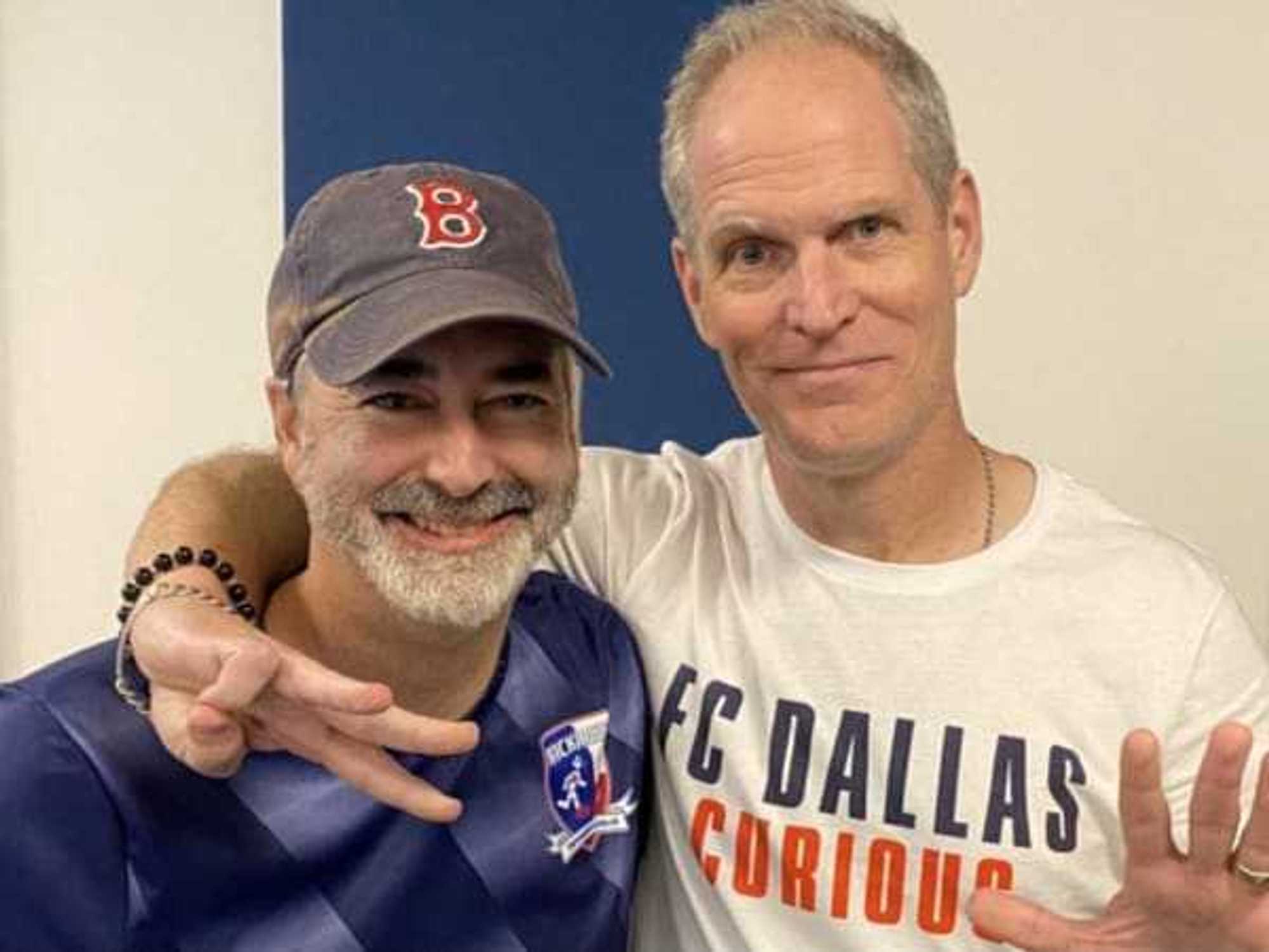 The KickAround hosts Andy Swift and Peter Welpton