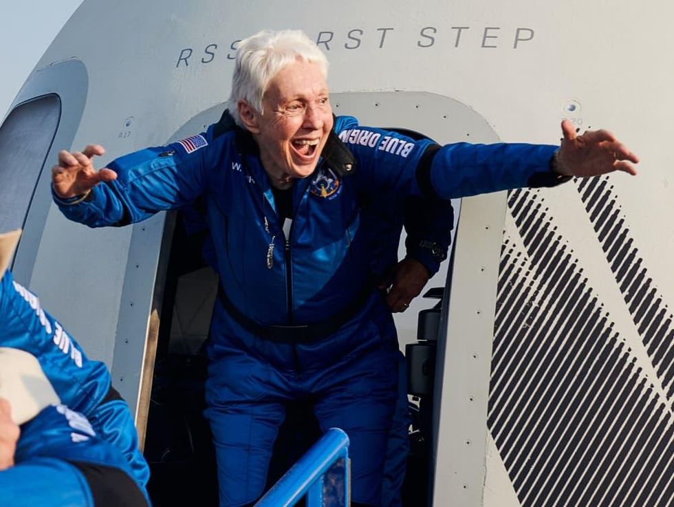 Wally Funk aboard Blue Origin New Shepard