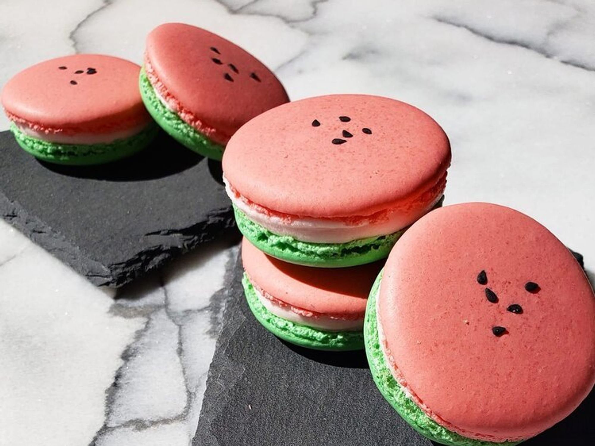 watermelon macarons, Iced Whisk