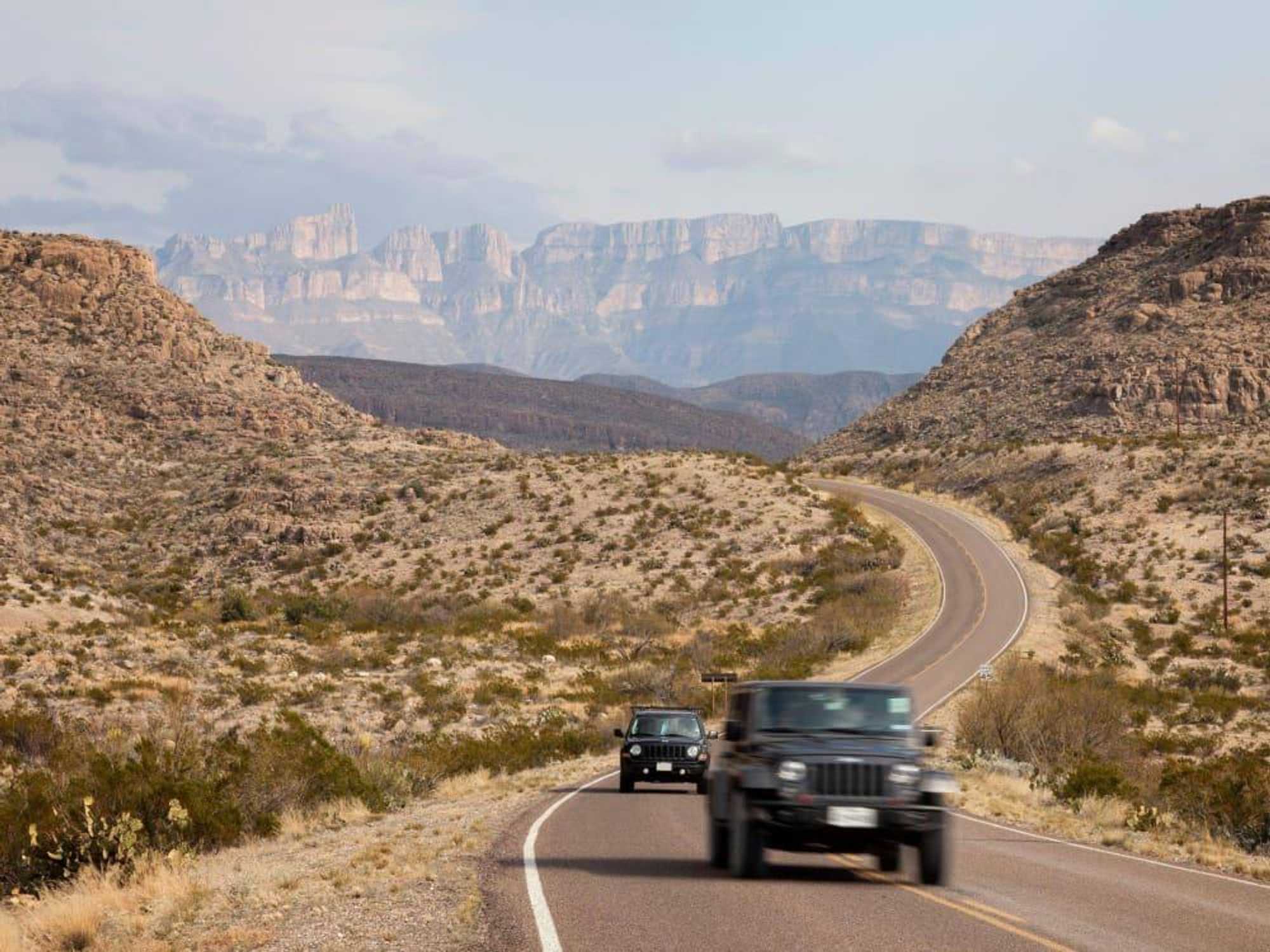 West Texas road trip car