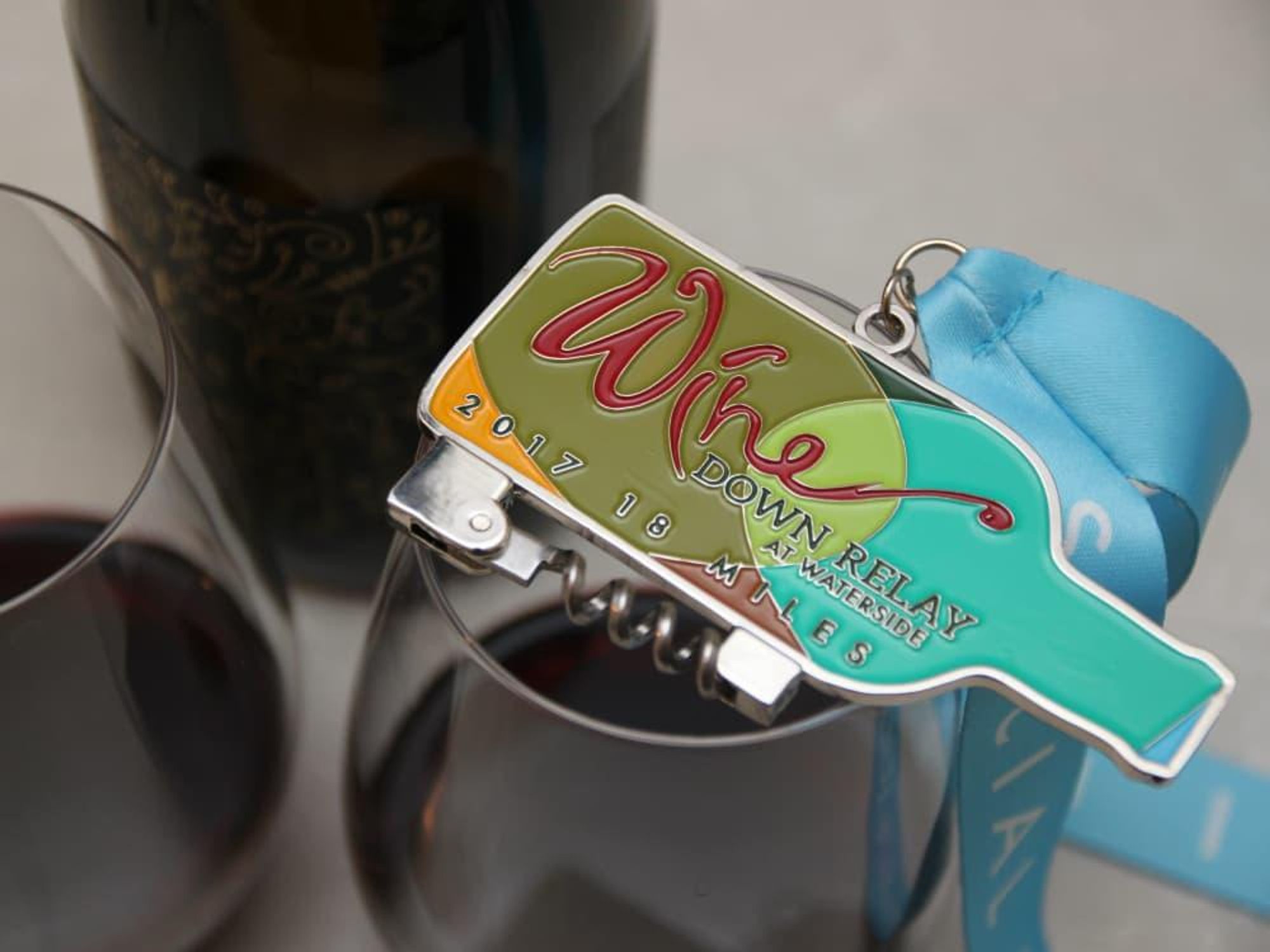Wine Down Relay at Waterside corkscrew medal
